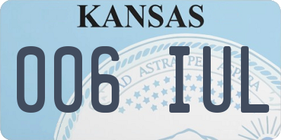 KS license plate 006IUL