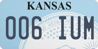 KS license plate 006IUM
