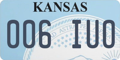 KS license plate 006IUO