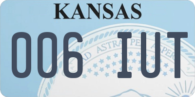KS license plate 006IUT