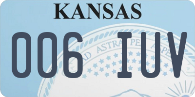 KS license plate 006IUV