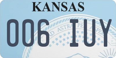 KS license plate 006IUY