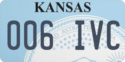 KS license plate 006IVC