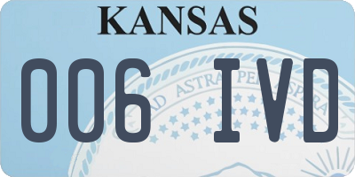 KS license plate 006IVD