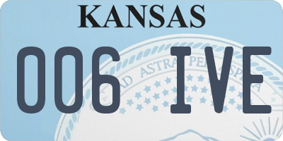 KS license plate 006IVE