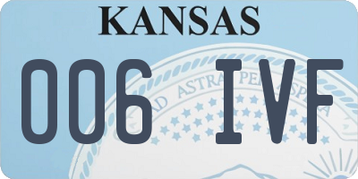 KS license plate 006IVF