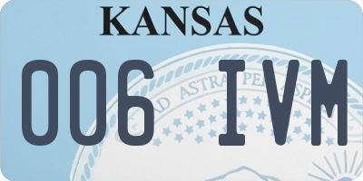 KS license plate 006IVM
