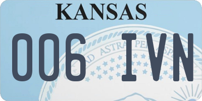 KS license plate 006IVN