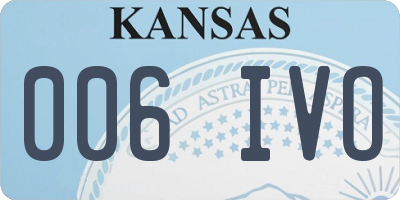 KS license plate 006IVO