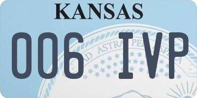 KS license plate 006IVP