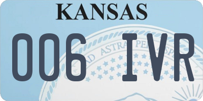 KS license plate 006IVR