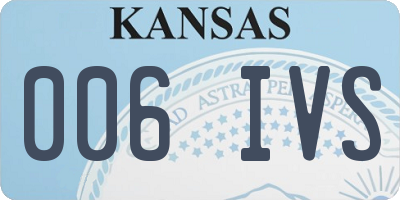 KS license plate 006IVS