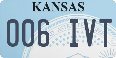 KS license plate 006IVT
