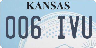 KS license plate 006IVU