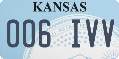 KS license plate 006IVV