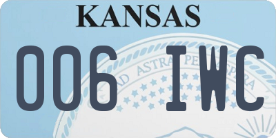 KS license plate 006IWC