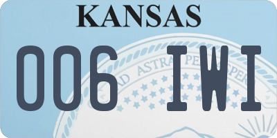 KS license plate 006IWI