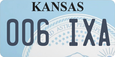 KS license plate 006IXA