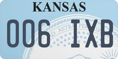 KS license plate 006IXB