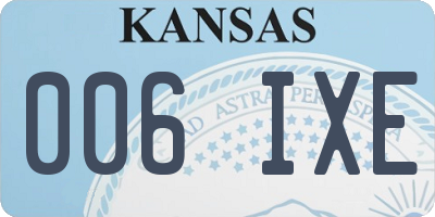 KS license plate 006IXE