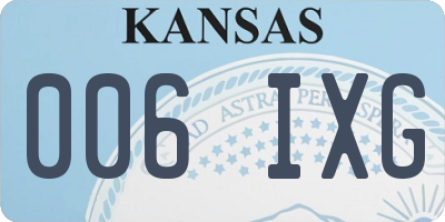 KS license plate 006IXG