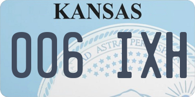 KS license plate 006IXH