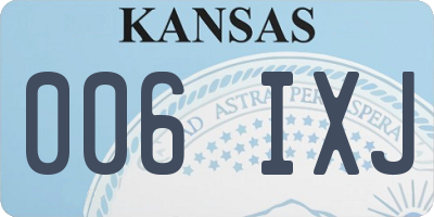 KS license plate 006IXJ