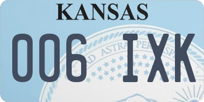 KS license plate 006IXK