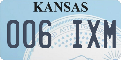KS license plate 006IXM