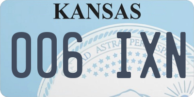 KS license plate 006IXN