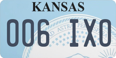 KS license plate 006IXO