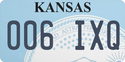 KS license plate 006IXQ