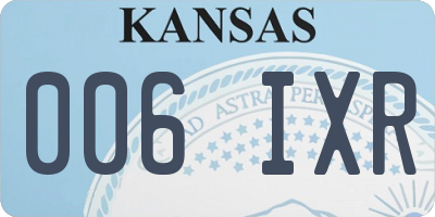 KS license plate 006IXR