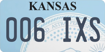 KS license plate 006IXS