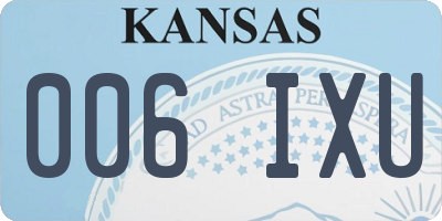 KS license plate 006IXU