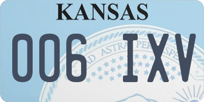 KS license plate 006IXV