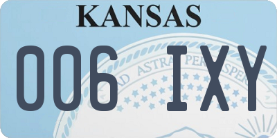 KS license plate 006IXY
