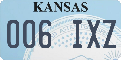 KS license plate 006IXZ