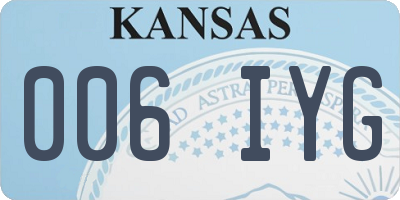 KS license plate 006IYG