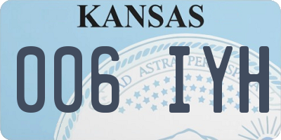 KS license plate 006IYH