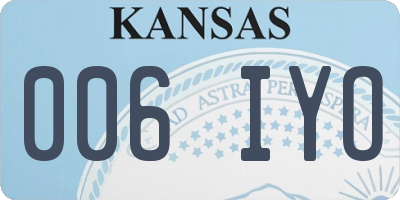 KS license plate 006IYO