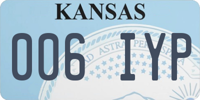 KS license plate 006IYP