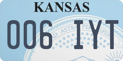 KS license plate 006IYT