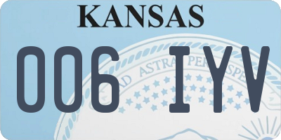 KS license plate 006IYV