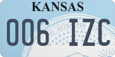 KS license plate 006IZC