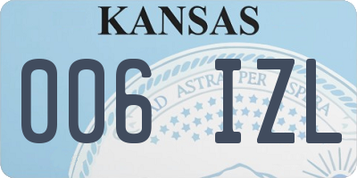 KS license plate 006IZL