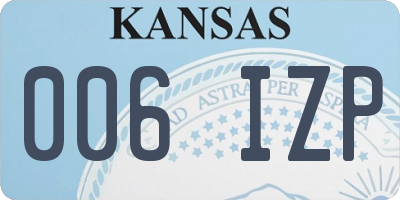 KS license plate 006IZP