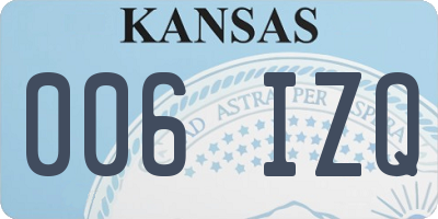 KS license plate 006IZQ