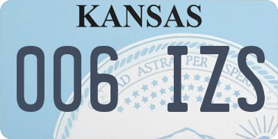 KS license plate 006IZS