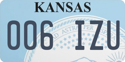 KS license plate 006IZU